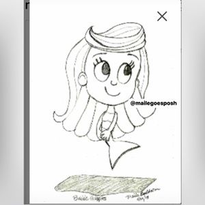 Molly character Bubble Guppies cartoon pencil drawn print mermaid 8.5”x10.5”